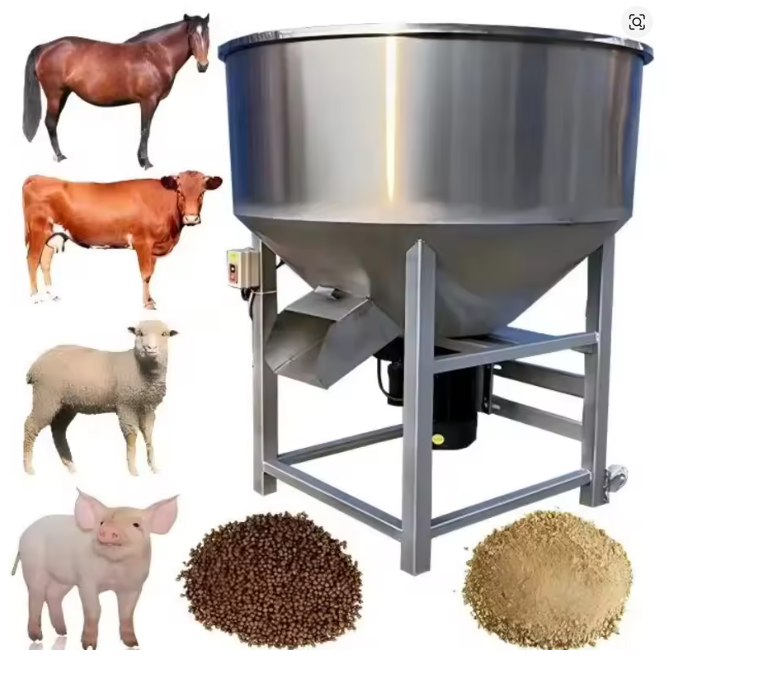 Stainless Steel Poultry Feeding Mixer Processing Grain Grinder Machine Animal Feed Mill Mixer.